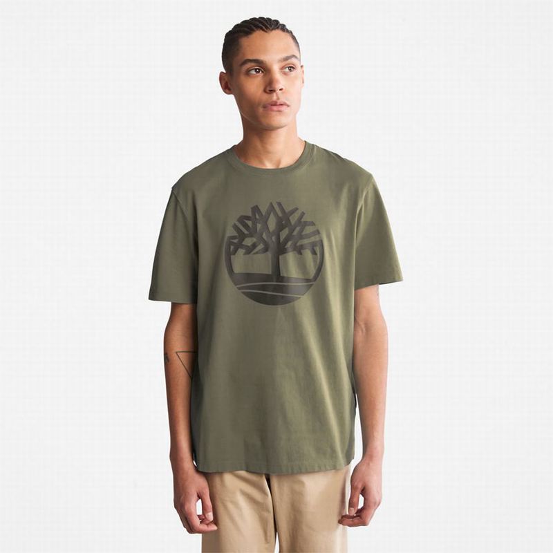 Tričko Timberland Front-Grafická Olivy Zelené | 73799143